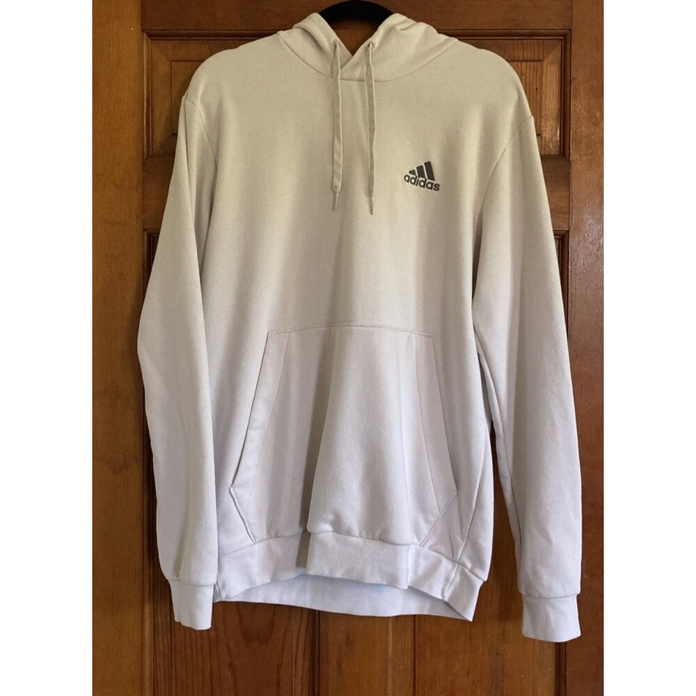 Adidas Mens L Fleece Pullover Hoodie Pocket Logo Athleisure Relaxed Winter Sport